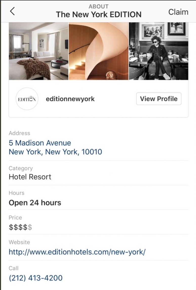 Instagram lanza páginas de perfil de negocios locales